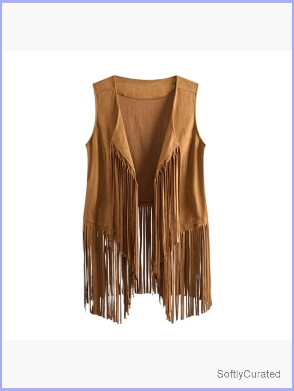 Women's Fringe Vest Suede Tassel Crop Top Cowgirl Hippie Western Sleeveless - Picture 2 of 3